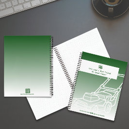 Cuaderno Logotipo mínimo de ducha Cuidado del césped verde