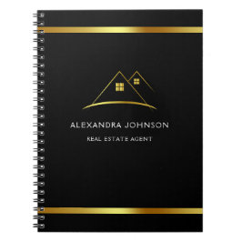 Cuaderno Logotipo moderno de la Casa de Oro Inmobiliaria