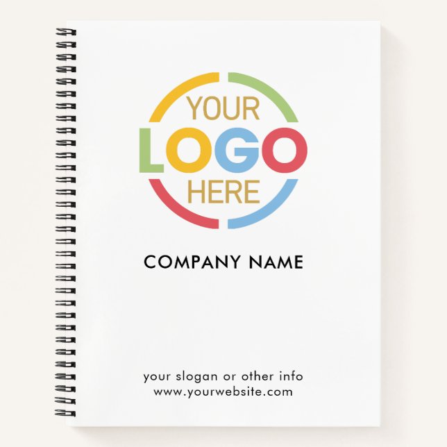 Cuaderno Logotipo moderno de la Compañía Empresarial Blanca (Anverso)