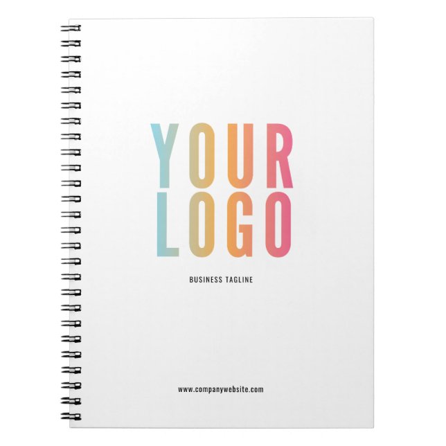 Cuaderno Logotipo moderno de negocio blanco promocional (Frente)