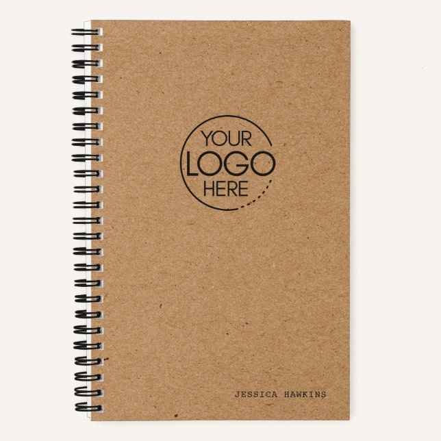 Cuaderno Logotipo moderno de papel kraft marrón de moda (Anverso)