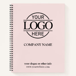 Cuaderno Logotipo moderno de Rubor Pink Business Corporate 