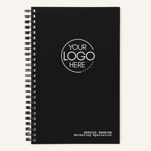 Cuaderno Logotipo moderno negro de moda (Anverso)