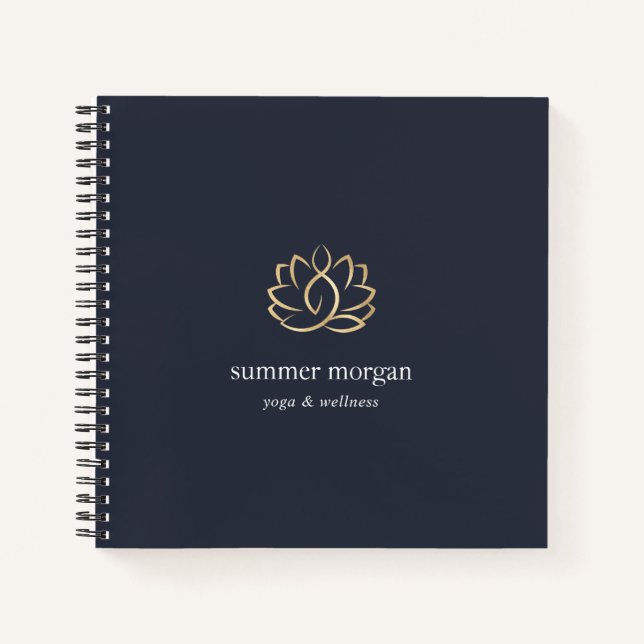 Cuaderno Logotipo Navy & Gold Lotus (Anverso)
