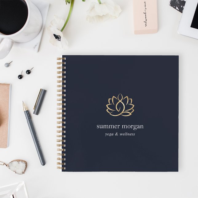 Cuaderno Logotipo Navy & Gold Lotus (Subido por el creador)