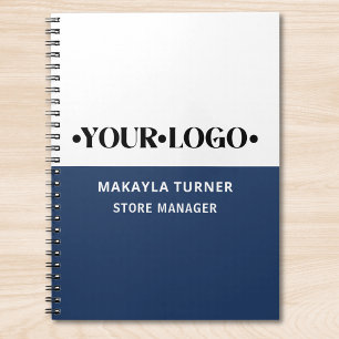 Cuaderno Logotipo personalizado azul
