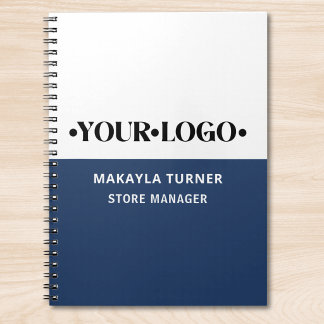 Cuaderno Logotipo personalizado azul