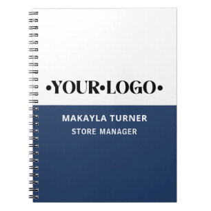Cuaderno Logotipo personalizado azul