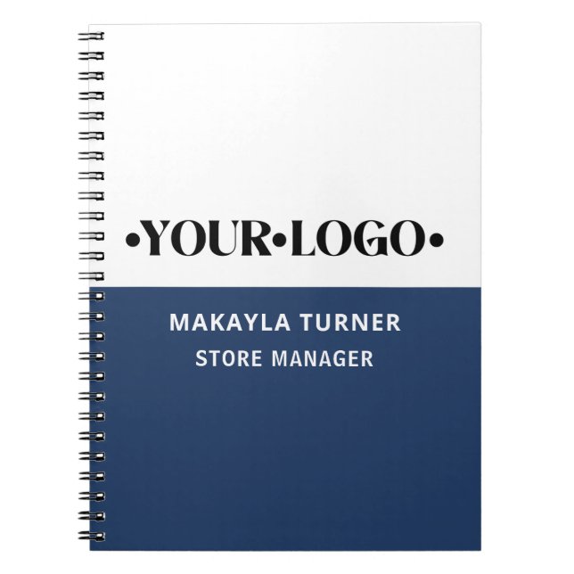 Cuaderno Logotipo personalizado azul (Frente)