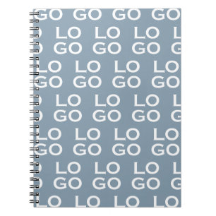Cuaderno Logotipo personalizado de empresa o negocio en azu