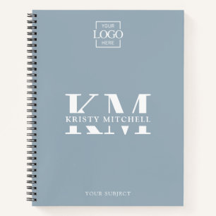 Cuaderno Logotipo personalizado de la empresa en azul
