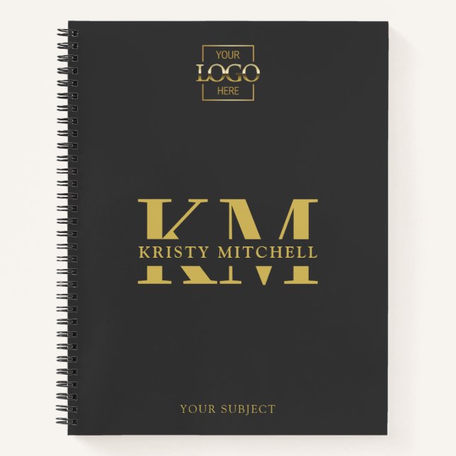 Cuaderno Logotipo personalizado de la empresa gris (Anverso)