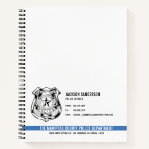 Cuaderno Logotipo personalizado de la policía del departame