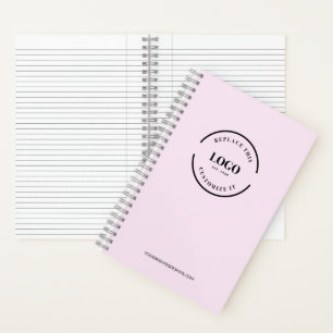 Cuaderno Logotipo personalizado de marca minimalista rosa s