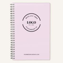 Cuaderno Logotipo personalizado de marca minimalista rosa s