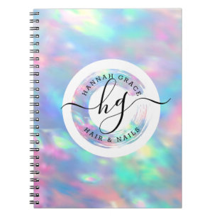 Cuaderno Logotipo personalizado del arcoiris pastel Elegant