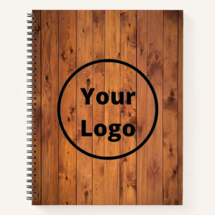 Cuaderno Logotipo personalizado madera marrón