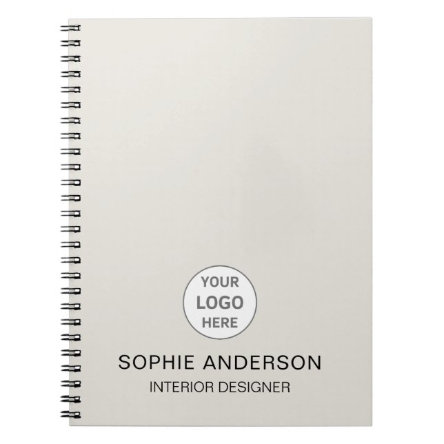 Cuaderno Logotipo personalizado moderno profesional de nego (Frente)