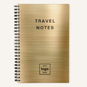 Cuaderno Logotipo Personalizado Monograma Viaje en Oro