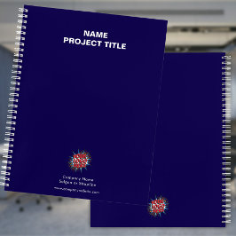 Cuaderno Logotipo personalizado, Sitio web, Nombre, Azul