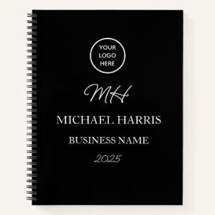 Cuaderno Logotipo profesional Monograma negro Empresa inici