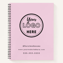 Cuaderno Logotipo promocional minimalista rosa de marca pro