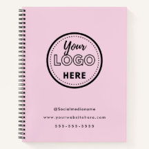 Logotipo promocional rosa minimalista de marca pro