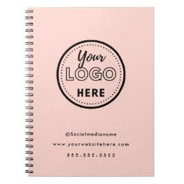 Cuaderno Logotipo Rosa Beige Minimalista de Marca Profesion