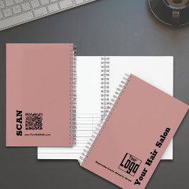 Cuaderno Logotipo simple Motto Pink Black Hair Salon