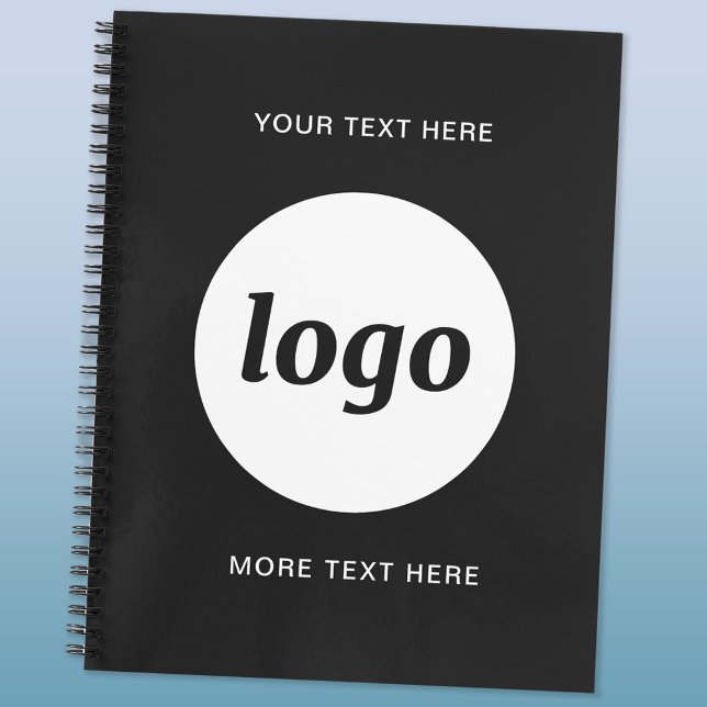 Cuaderno Logotipo simple y negocio de promoción de texto (Logo custom text business promotional notebook)