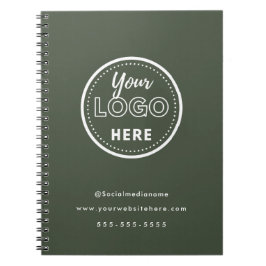 Cuaderno Logotipo verde bosque minimalista de marca profesi