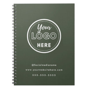 Cuaderno Logotipo verde forestal minimalista de marca profe