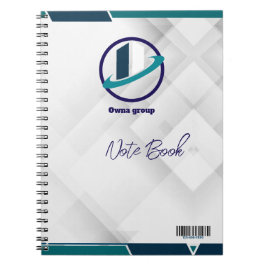 Cuaderno Logotipo y código QR de fondo blanco