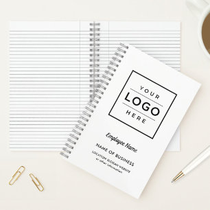 Cuaderno Logotipo y nombre del empleado de la empresa blanc