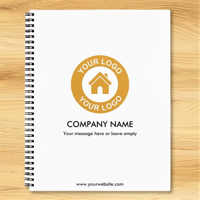 Cuaderno Logotipo y texto comercial personalizado Blanco (Subido por el creador)