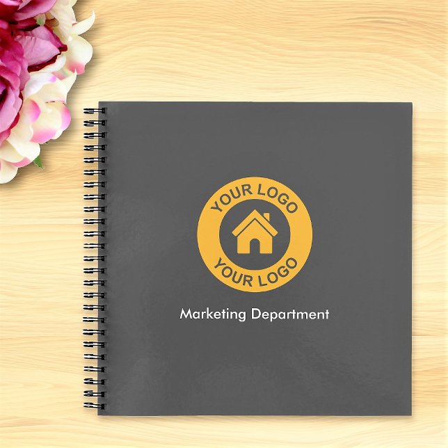 Cuaderno Logotipo y texto personalizados simples para empre (Subido por el creador)