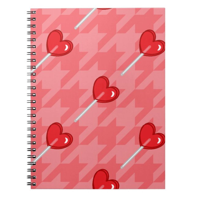 Cuaderno lollipop de corazón con hongos rosa (Frente)