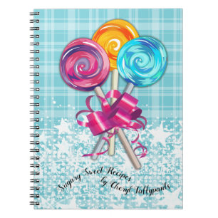 Cuaderno Lollipops receta de refrigerio de dulces para port