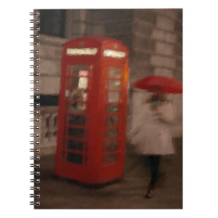 Cuaderno London Rainy Day Red Phone Box / Umbrella Notebook