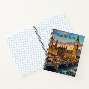 Cuaderno Londres Inglaterra Arte de Viaje Vintage