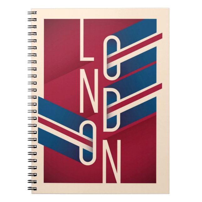 Cuaderno Londres, Inglaterra| Tipografía ilustrada retro (Frente)