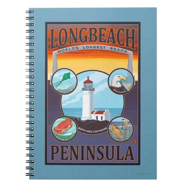 Cuaderno Long Beach, WashingtonTravel (Frente)