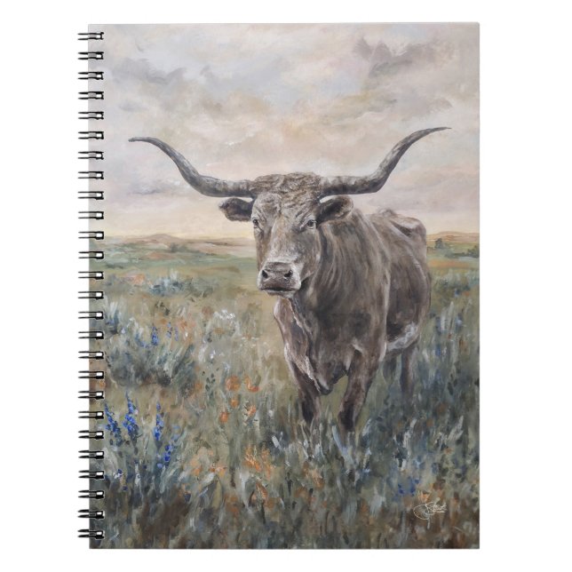 Cuaderno "Longhorn" pintado a mano (Frente)