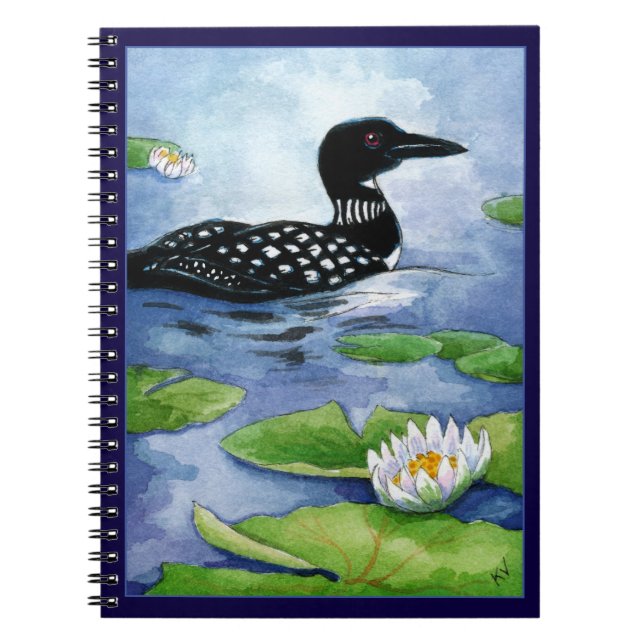 Cuaderno Loon, lago norte, cabaña de animales silvestres (Frente)