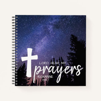 Cuaderno Lord Hear My Prayers Night Sky Prayers Journal