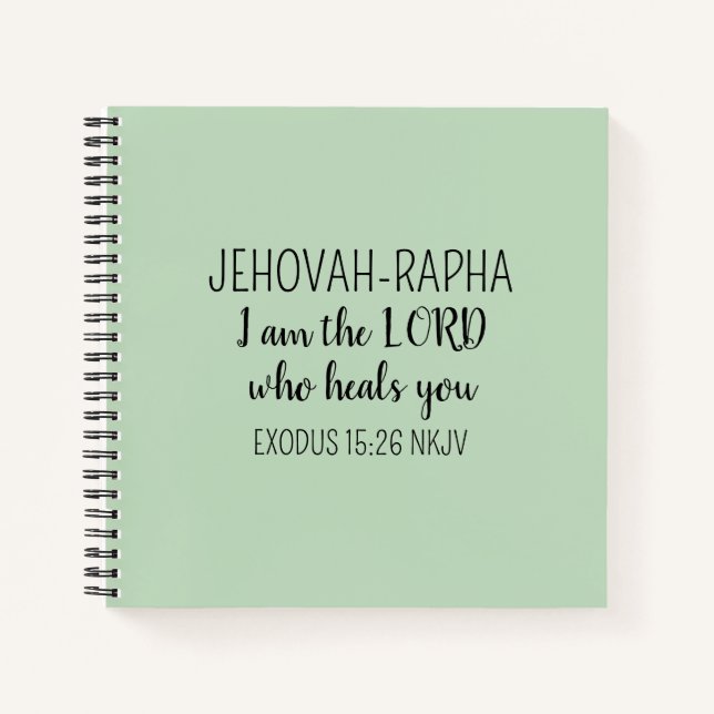 Cuaderno Lord Who Heals Light Green Simple Christian (Anverso)