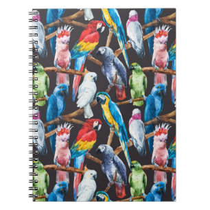 Cuaderno Loro brillante: fondo de pantalla de acuarela trop