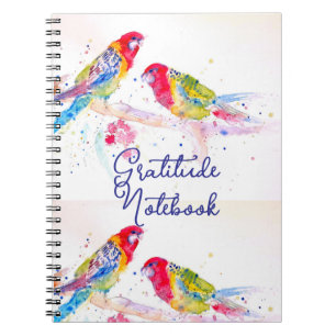 Cuaderno Loro de Rosella Rojo Diario de Gratitud
