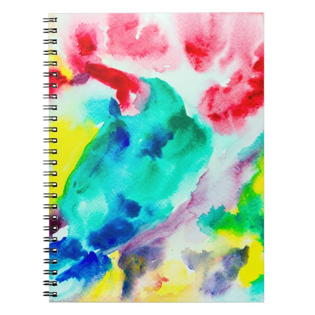 Cuaderno loro en el árbol, pájaro Abstract Bright Watercolo (Frente)