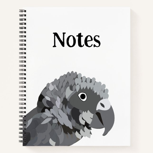 Cuaderno Loro Gris Africano  (Anverso)